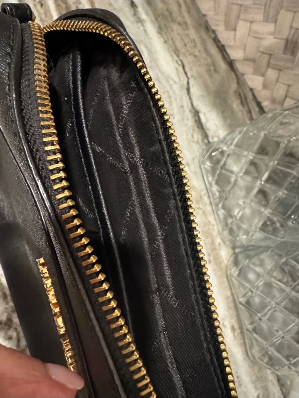 Michael Kors Black Saffiano Crossbody with Gold Hardware